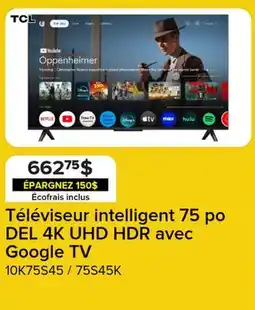 Leon's Téléviseur intelligent 75 po DEL 4K UHD HDR avec Google TV offer