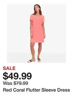TSC Stores Red Coral Flutter Sleeve Dress offer