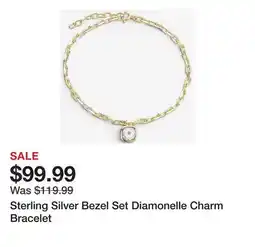 TSC Stores Sterling Silver Bezel Set Diamonelle Charm Bracelet offer