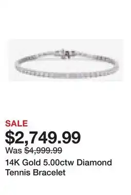 TSC Stores 14K Gold 5.00ctw Diamond Tennis Bracelet offer