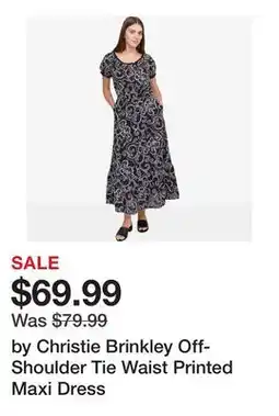 TSC Stores by Christie Brinkley Off-Shoulder Tie Waist Printed Maxi Dress offer