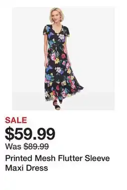 TSC Stores Printed Mesh Flutter Sleeve Maxi Dress offer
