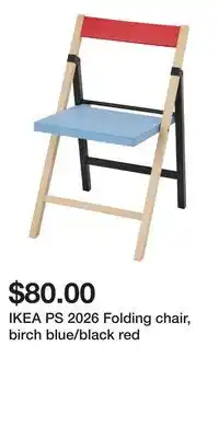 IKEA IKEA PS 2026 Folding chair, birch blue/black red offer