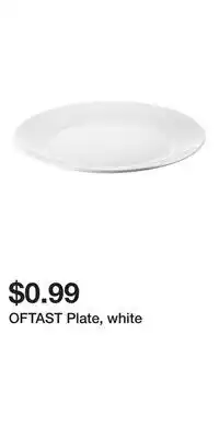 IKEA OFTAST Plate, white offer