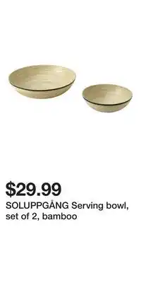 IKEA SOLUPPGÅNG Serving bowl, set of 2, bamboo offer