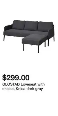 IKEA GLOSTAD Loveseat with chaise, Knisa dark gray offer