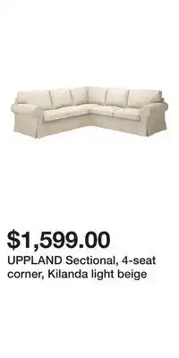 IKEA UPPLAND Sectional, 4-seat corner, Kilanda light beige offer