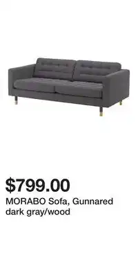 IKEA MORABO Sofa, Gunnared dark gray/wood offer