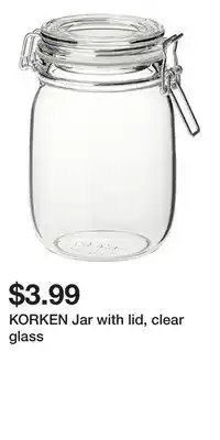 IKEA KORKEN Jar with lid, clear glass offer