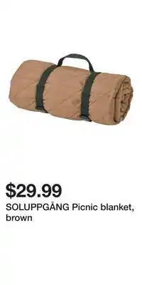 IKEA SOLUPPGÅNG Picnic blanket, brown offer