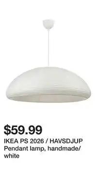 IKEA IKEA PS 2026 / HAVSDJUP Pendant lamp, handmade/white offer