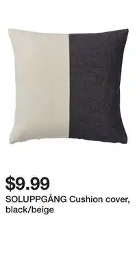 IKEA SOLUPPGÅNG Cushion cover, black/beige offer
