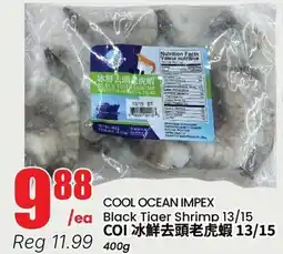 Btrust Supermarket COOL OCEAN IMPEX Black Tiger Shrimp 13/15 offer