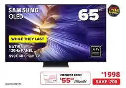 Visions Electronics SAMSUNG OLED NATIVE 120HZ PANEL $90F 4K SMART TV offer