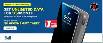 Visions Electronics GET UNLIMITED DATA FOR $75/MONTH offer
