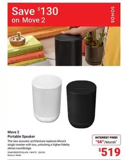 Visions Electronics Sonos Move 2 Portable Speaker offer
