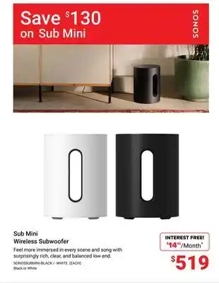 Visions Electronics Sub Mini Wireless Subwoofer offer