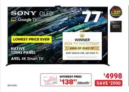 Visions Electronics SONY OLED NATIVE 120Hz PANEL A95L 4K Smart TV offer