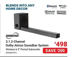 Visions Electronics SOUNDSTAGE 3.1.2-Channel Dolby Atmos Soundbar System offer
