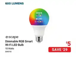 Visions Electronics E scape Dimmable RGB Smart Wi-Fi LED Bulb offer