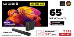 Visions Electronics Hisense 65 B6E 4K Smart TV offer