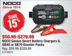 PartSource NOCO Genius Smart Battery Chargers & GB40 or GB70 Booster Packs offer