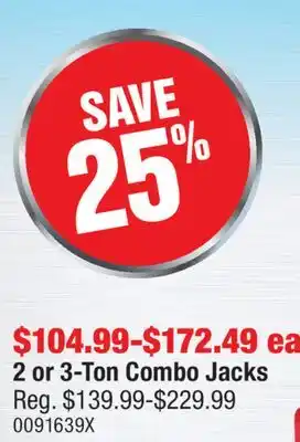 PartSource 2 or 3-Ton Combo Jacks offer