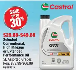 PartSource Selected Conventional, High Mileage or Extended Performance Oil offer