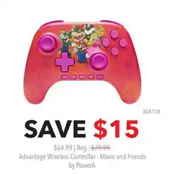 GameStop Advantage Wireless Controller - Mario and Friends by PowerA offer
