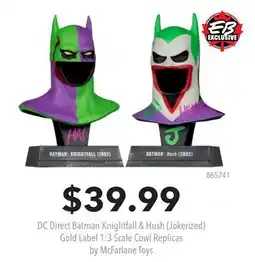 GameStop DC Direct Batman Knightfall & Hush (Jokerized) Gold Label 1:3 Scale Cowl Replicas by McFarlane Toys offer
