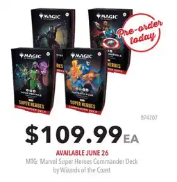 GameStop Magic the Gathering Marvel Super Heroes Commander Deck by Wizards of the Coast offer