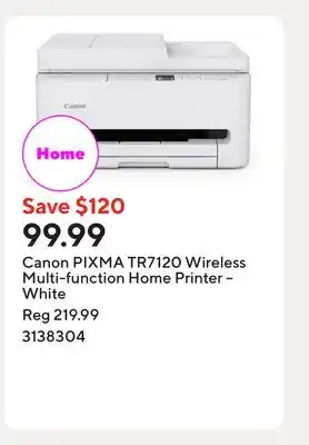 Staples Canon PIXMA TR7120 Wireless Multi-function Home Printer – White offer