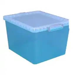 Staples Storage Box, 31L, Aqua offer