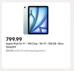 Staples Apple iPad Air 11 - M4 Chip - Wi-Fi - 128 GB - Blue offer
