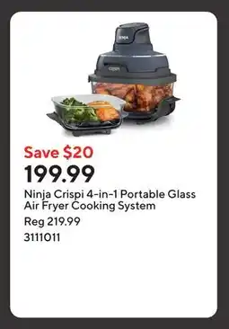 Staples Ninja Crispi 4-in-1 Portable Glass Air Fryer Cooking System offer