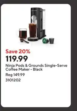 Staples Ninja Pods & Grounds Single-Serve Coffee Maker - Black offer