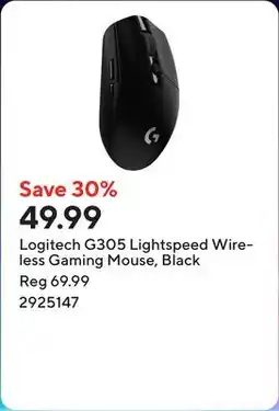 Staples Logitech G305 Lightspeed Wireless Gaming Mouse, Black offer