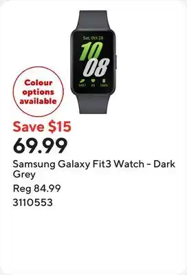 Staples Samsung Galaxy Fit3 Watch - Dark Grey offer