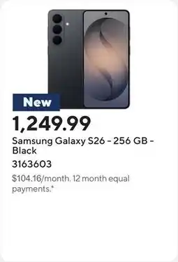 Staples Samsung Galaxy S26 - 256 GB - Black offer