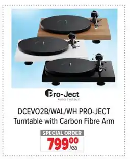 2001 Audio Video DCEVO2B/WAL/WH PRO-JECT Turntable with Carbon Fibre Arm offer