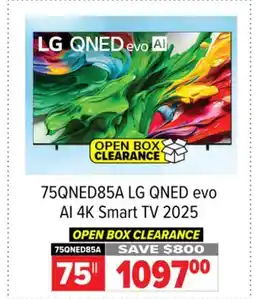 2001 Audio Video 75QNED85A LG QNED evo AI 4K Smart TV 2025 75 offer