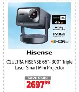 2001 Audio Video C2ULTRA HISENSE 65-300 Triple Laser Smart Mini Projector offer