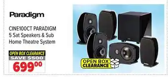 2001 Audio Video CINE100CT PARADIGM 5 Sat Speakers & Sub Home Theatre System offer