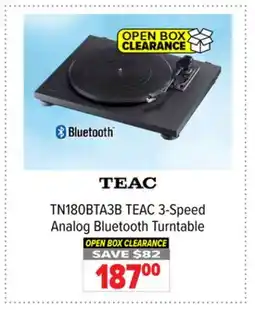 2001 Audio Video TN180BTA3B TEAC 3-Speed Analog Bluetooth Turntable offer