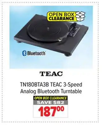 2001 Audio Video TN180BTA3B TEAC 3-Speed Analog Bluetooth Turntable offer
