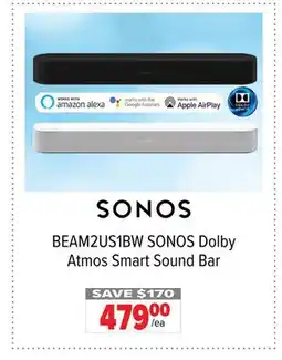 2001 Audio Video BEAM2US1BW SONOS Dolby Atmos Smart Sound Bar offer