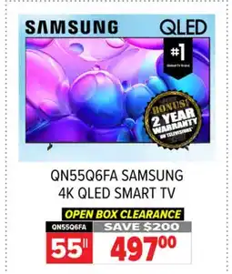 2001 Audio Video QN55Q6FA SAMSUNG 4K QLED SMART TV offer