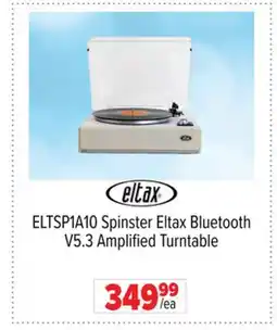 2001 Audio Video ELTSP1A10 Spinster Eltax Bluetooth V5.3 Amplified Turntable offer