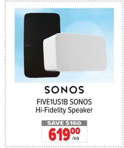 2001 Audio Video SONOS FIVE1US1B SONOS Hi-Fidelity Speaker offer