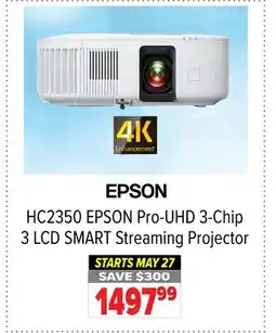 2001 Audio Video EPSON HC2350 Pro-UHD 3-Chip 3 LCD SMART Streaming Projector offer